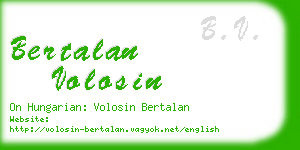 bertalan volosin business card